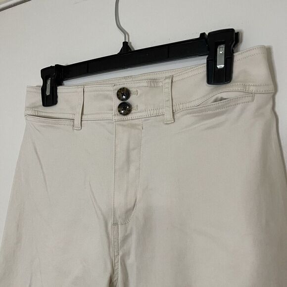 Mango MNG Casual Ivory khaki Wide leg pants size US 6 - Picture 2 of 6